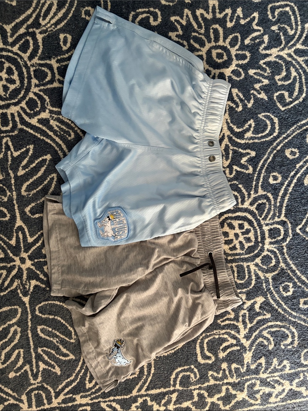 Kids Elastic Waist Pull-On Shorts Set in Light Blue and Gray